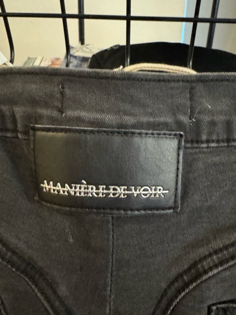 Maniere De Voir Black Denim Jeans with Silver Hardware